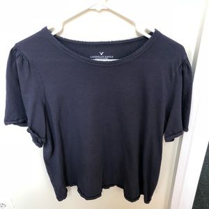 AE charcoal gray top.